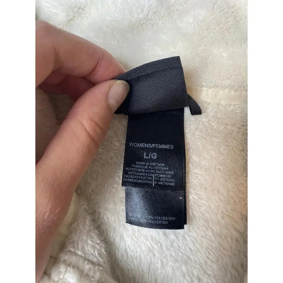 The North Face L Womens Sweater Jacket Full Zip Osito Sherpa Fleece White FLAWED - Picture 4 of 9